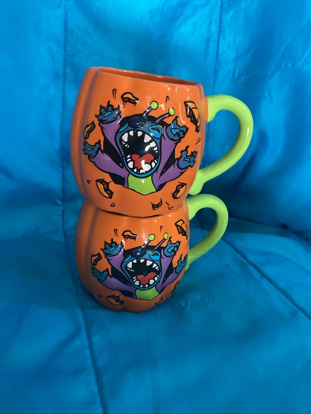 Disney parks Orange Pumpkin Ceramic Mug with Green Handle - Seasonal Home Dining
